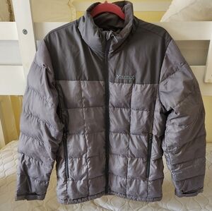 Marmot Quilted 600 Fill Down Puffer Jacket Mens Grey Outdoor Small
